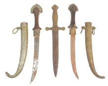TWO NORTH AFRICAN KOUMMYA DAGGERS & FRENCH GLADIUS STYLE CUTLASS