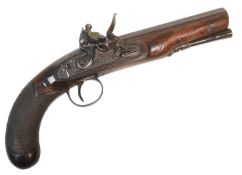 EARLY 19TH CENTURY HAYWOOD OF CHESTER FLINTLOCK PISTOL