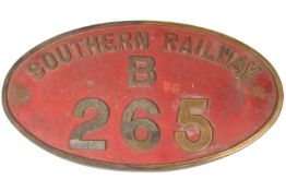 RAILWAYANA - SOUTHERN RAILWAY LOCOMOTIVE CABSIDE NAME PLATE