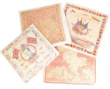 FOUR SILK HANDKERCHIEF SOUVENIR MAPS