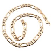 HALLMARKED 9CT GOLD FIGARO CHAIN NECKLACE AF