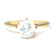 HALLMARKED 9CT GOLD & CZ SOLITAIRE RING