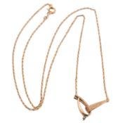 14CT GOLD PENDANT NECKLACE AF