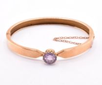 15CT GOLD & AMETHYST BANGLE