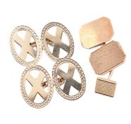 COLLECTION OF HALLMARKED 9CT GOLD CUFFLINKS & A PIN