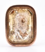 GEORGIAN GOLD & CITRINE SEAL FOB WITH POSEIDON INTAGLIO