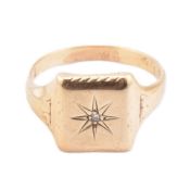 GOLD & DIAMOND SIGNET RING