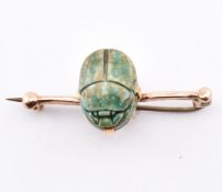 14CT GOLD SCARAB BEETLE BROOCH PIN