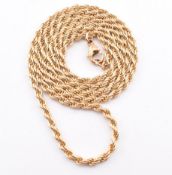 HALLMARKED 9CT GOLD ROPE TWIST CHAIN
