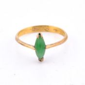 CHINESE 22CT GOLD & JADE RING
