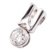 HALLMARKED 18CT WHITE GOLD & DIAMOND NECKLACE PENDANT