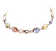 9CT GOLD & MULTICOLOURED CZ BRACELET