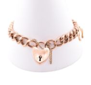 HALLMARKED 9CT ROSE GOLD ENGRAVED CHARM BRACELET
