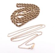 HALLMARKED 9CT GOLD ROPE TWIST NECKLACE & CHAIN NECKLACE