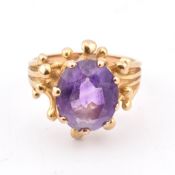 HALLMARKED 9CT GOLD & AMETHYST COCKTAIL RING