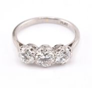 PLATINUM & DIAMOND THREE STONE RING