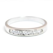 HALLMARKED 9CT WHITE GOLD & DIAMOND HALF ETERNITY RING