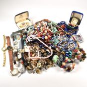 LARGE QUANTITY OF COSTUME JEWELLERY & WATCHES