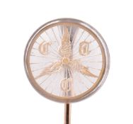 18CT GOLD & ESSEX CRYSTAL CYCLING CLUB STICK PIN