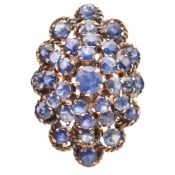 14CT GOLD & SAPPHIRE CLUSTER RING