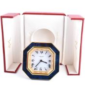 LES MUST DE CARTIER SIMULATED LAPIS LAZULI CLOCK CASED