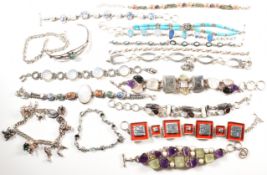 QUANTITY OF SILVER BRACELETS