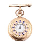 EARLY 20TH CENTURY 14CT GOLD HALF HUNTER FOB WATCH