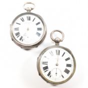 TWO HALLMARKED SILVER POCKETWATCHES