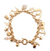 HALLMARKED 9CT GOLD CHARM BRACELET