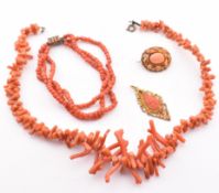 COLLECTION OF 19TH CENTURY & LATER CORAL JEWELLERY