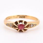 EDWARDIAN HALLMARKED 18CT GOLD PASTE & DIAMOND RING