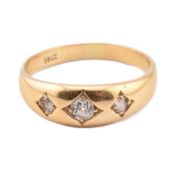 18CT GOLD & DIAMOND GYPSY TRILOGY RING