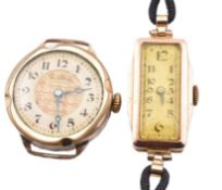 HALLMARKED 9CT GOLD WRISTWATCH & WATCH DIAL