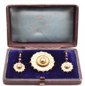 VICTORIAN BROOCH & EARRING SET