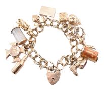 HALLMARKED 9CT GOLD CHARM BRACELET