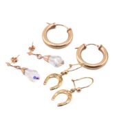 COLLECTION OF GOLD EARRINGS