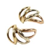 HALLMARKED 9CT GOLD TRI-COLOUR WREATH EARRINGS