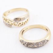 TWO 14CT GOLD & GEM SET RINGS