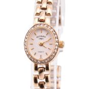 HALLMARKED 9CT GOLD & DIAMOND ROTARY COCKTAIL WATCH