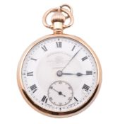 1930S HALLMARKED 9CT GOLD OPEN FACE POCKET WATCH