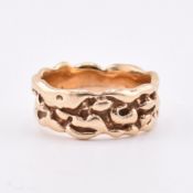 HALLMARKED 9CT GOLD NUGGET BAND RING