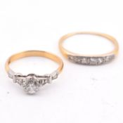 TWO 18CT GOLD & DIAMOND RINGS