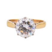 HALLMARKED 18CT GOLD & GEM SET RING