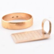 14CT GOLD CALENDAR NECKLACE PENDANT & GOLD BAND RING