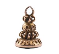 GOLD & BANDED AGATE SEAL FOB