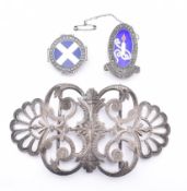 VICTORIAN HALLMARKED SILVER NURSES BELT & SCOTTISH SILVER NURSING BROOCH PINS