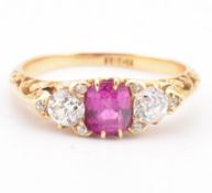 EARLY 20TH CENTURY RUBY & DIAMOND RING