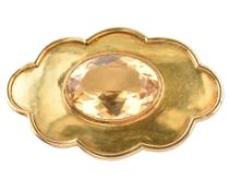 GOLD & CITRINE CLOUD BROOCH PIN