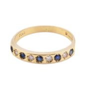 HALLMARKED 18CT GOLD SAPPHIRE & DIAMOND RING