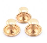 THREE 18CT GOLD BUTTON STUDS